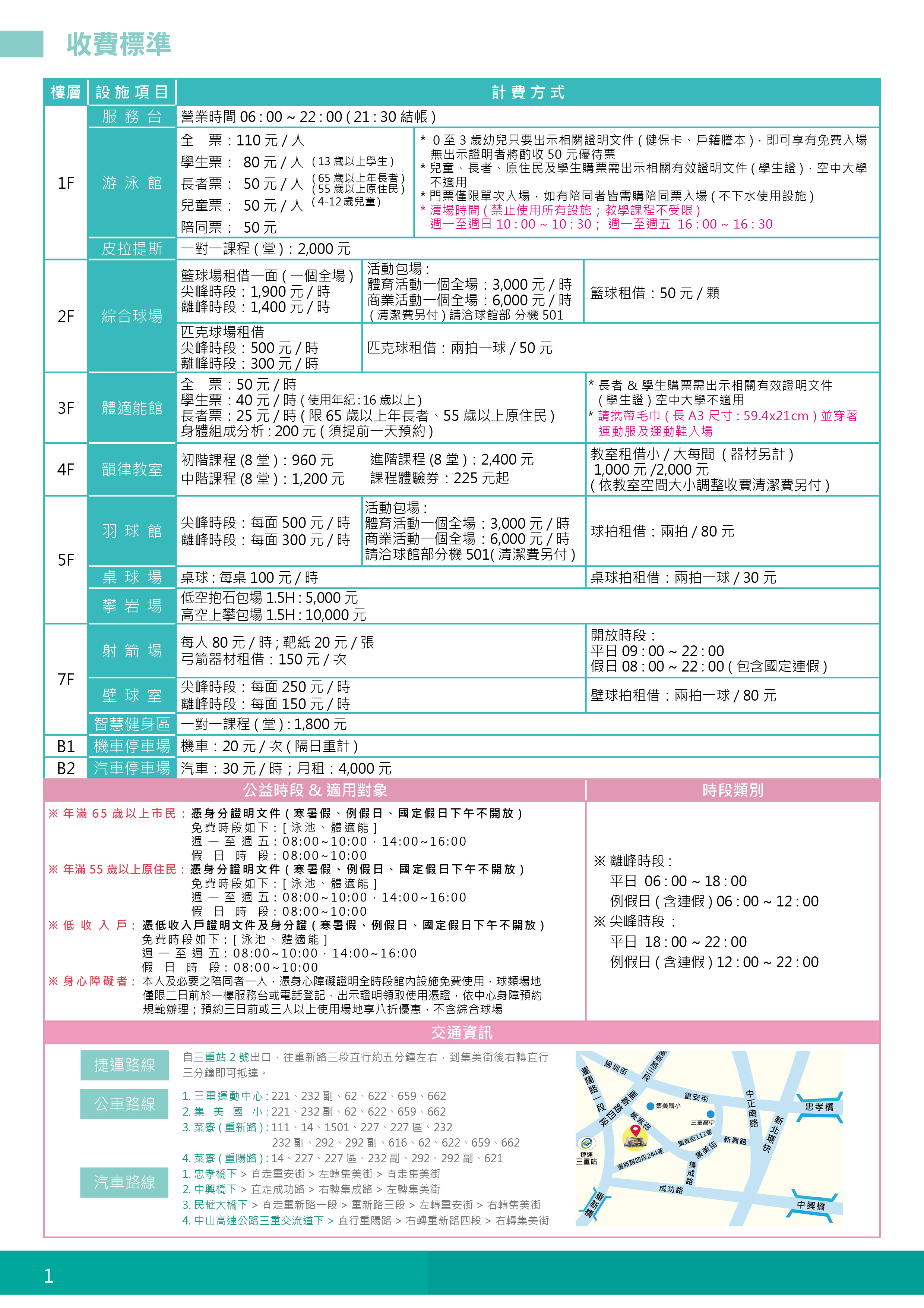 收費標準
